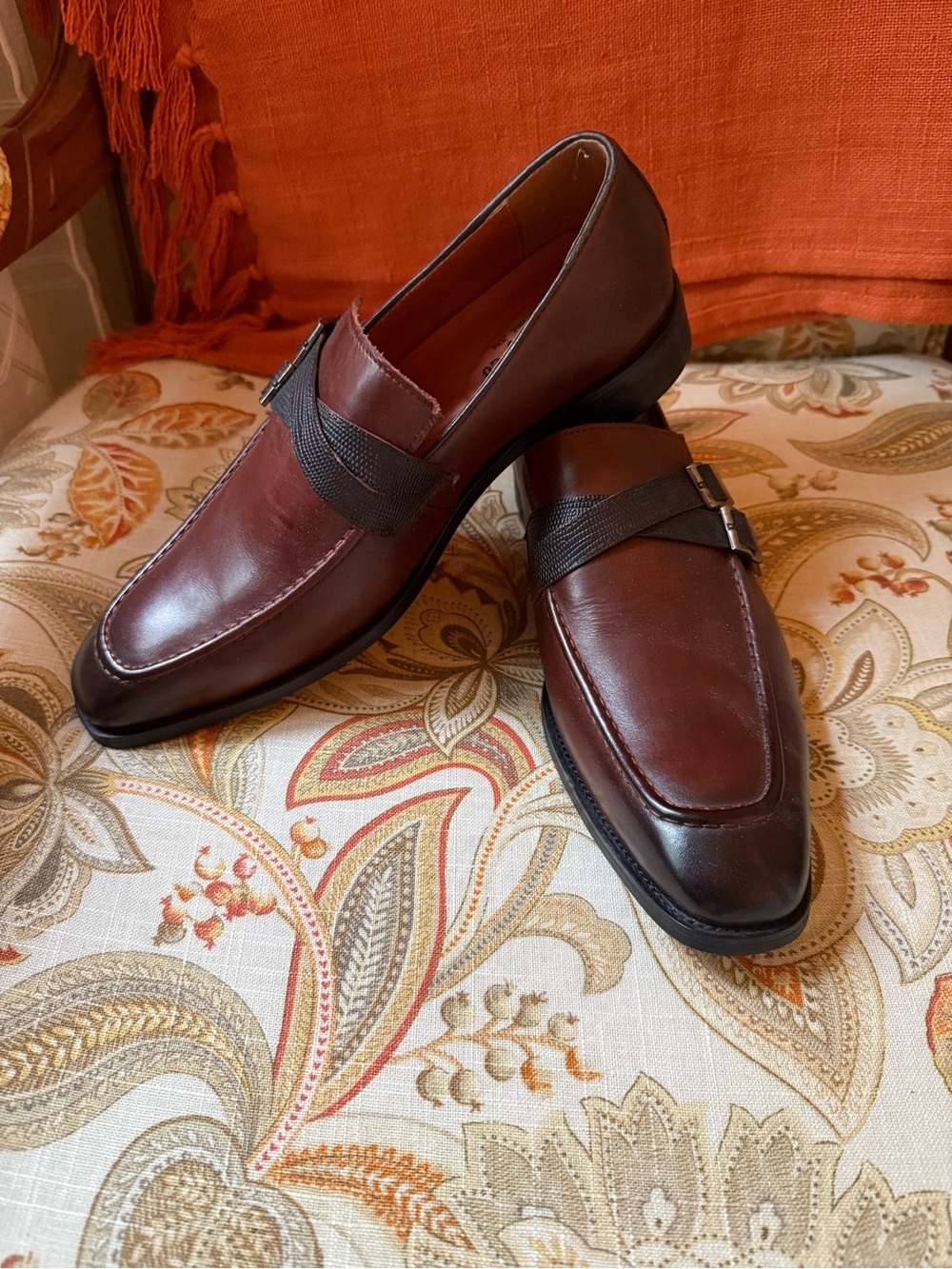 Vintage Foundry Co Men's Brown Leather Slip-On Dress Loafers